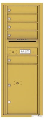 Versatile 5 Tenant Mailbox for sale from US Mail Supply With a parcel locker in Gold Speck