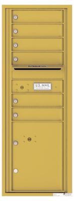 Versatile 6 Tenant Mailbox for sale from US Mail Supply With a parcel locker in Gold Speck