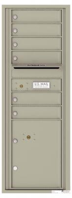 Versatile 6 Tenant Mailbox for sale from US Mail Supply With a parcel locker in Postal Grey