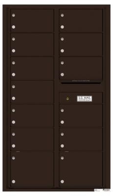 STD-4C Florence Horizontal Wall Mounted Mailbox for Apartments Dark Bronze
