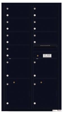 Florence 4C16D-09 4C Horizontal Mailbox with 9 Doors Black