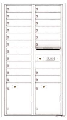 White USPS Approved Commercial 4C Indoor Mailbox for 19 Tenants