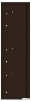 4C16S-3P Horizontal Mailbox w/ 3 Parcel Lockers in Dark Brown