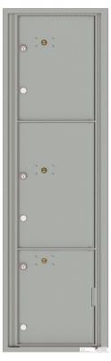 3 Parcel Florence 4C16S-3P Horizontal Mailbox w/ 3 Parcel Lockers in Silver Speck