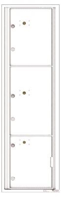3 Parcel Locker Florence 4C16S-3P Horizontal Mailbox w/ 3 Parcel Lockers in White