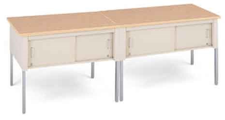 96-inch Wide Standard Table with Sliding Locking Doors