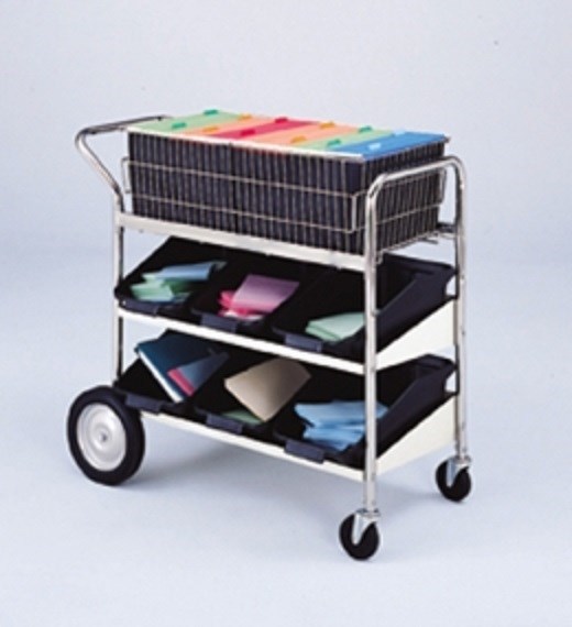 Medium Wire Basket Cart with Two Lower Shelves