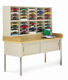 60” Wide Mail Sorter – 40 Pockets (11 1/2"W) w/30” Deep Table