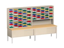 120-inch Wide Mail Sorter with 100 Pockets and 6-inch Deep Table #P118L