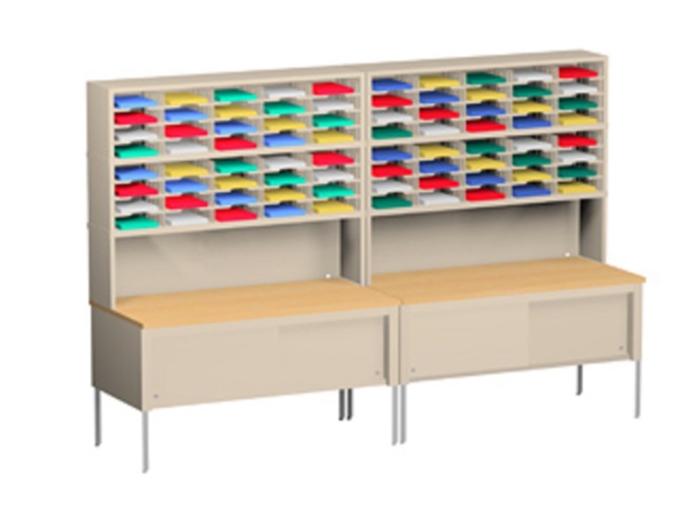 120 Inch Wide Mail Sorters 80 Pockets, 11 Inch Deep Bookcase