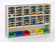 72” Wide Mail Sorter – 48 Pockets (11 ½”H) w/ Lower Bin Area