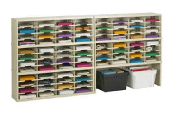 96” Wide Mail Sorter – 80 Pockets (11 ½”W) w/Half Riser