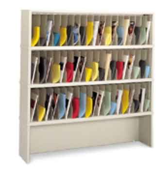 60”W Vertical Mail Sorter with 57 Pockets & Riser for Sale P510