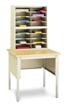 25” Wide Mail Sorter – 16 Pockets (11 1/2"W x 15 3/4"D) w/Table