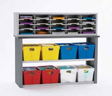 60” Wide Mail Sorter – 20 Pockets (11 1/2"W) w/ Table & Tote Sorting
