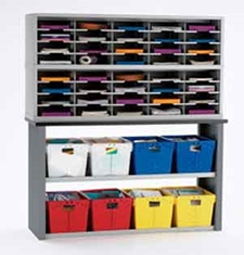 60” Wide Mail Sorter – 40 Pockets (11 1/2"W) w/ Table & Tote Sorting