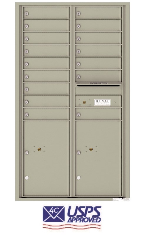 Florence 4C15D-16 16 Door Indoor Horizontal Commercial Mailbox for Apartments