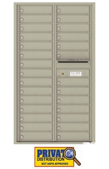 Florence 4C15D-28 28 Door Private Delivery 4C Horizontal Commercial Mailbox