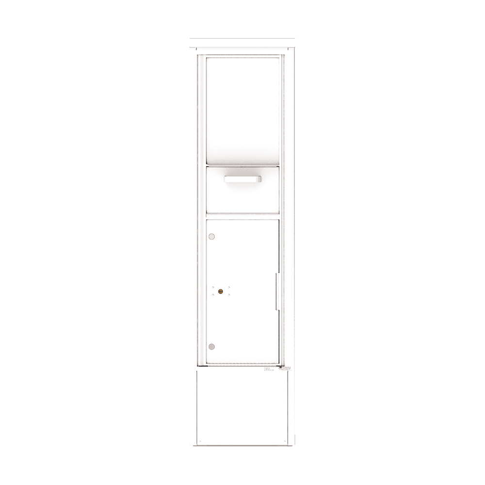 Tall white metal locker with a mail slot and lockable compartment.